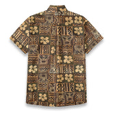 Hawaiian Vintage Pictorial Tiki Floral Totem Retro Printed Shirt